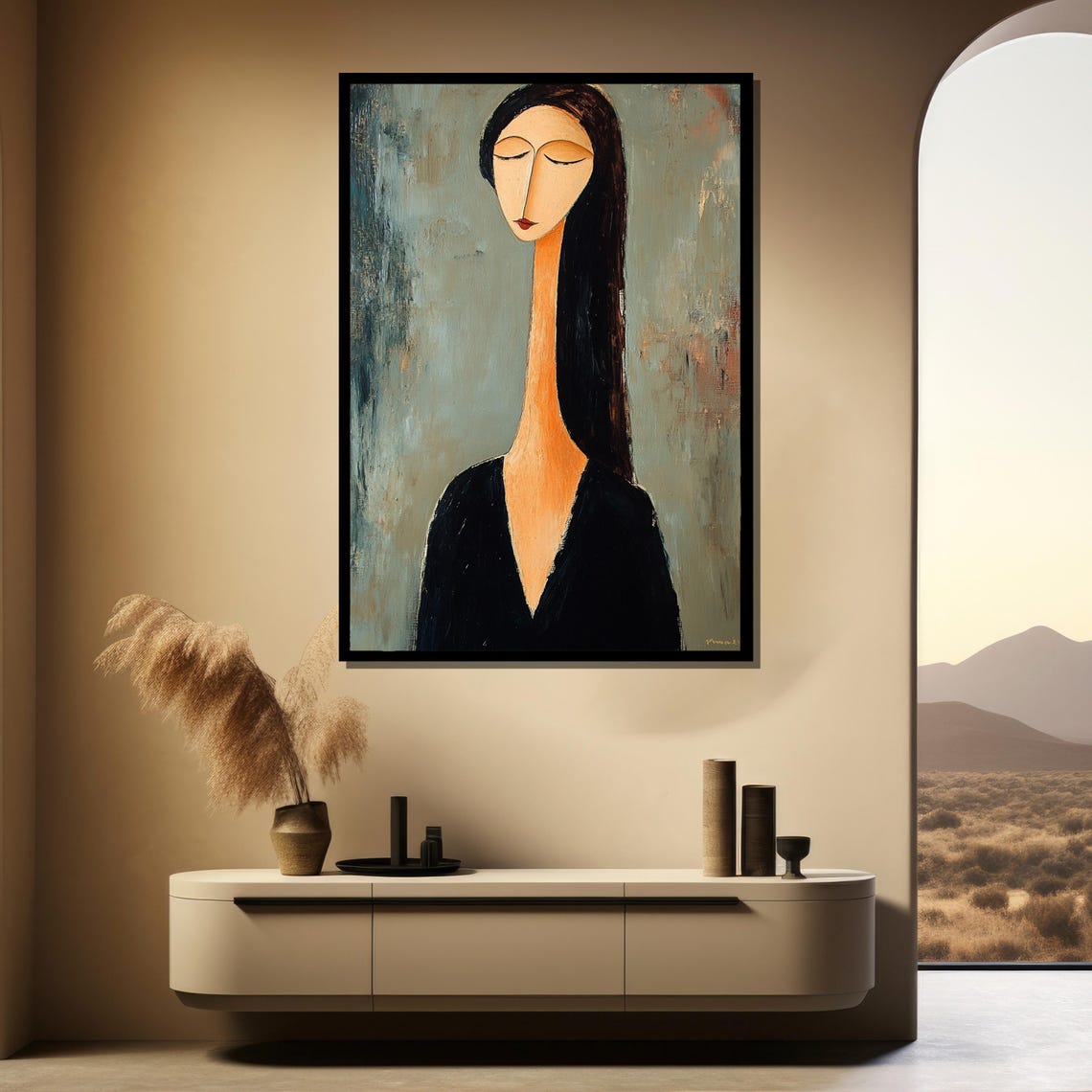 Minimalist Abstract Woman Portrait, Modern Wall Art Print - Image 3