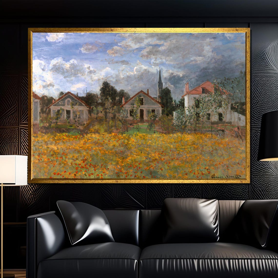 Claude Monet Wildflower Meadow Village Impressionist Landscape Poster - Image 4