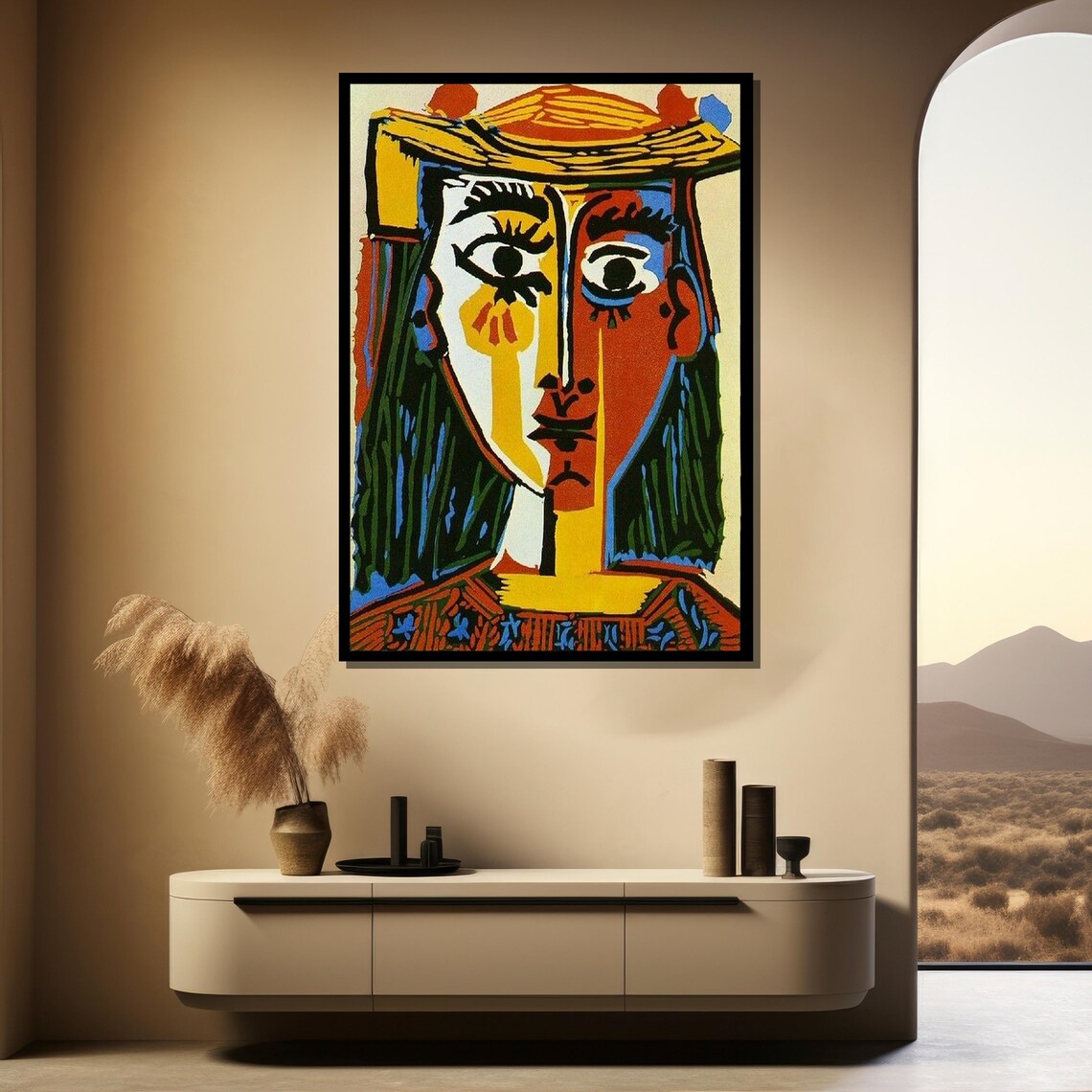 Pablo Picasso Head of a Woman 1962 Colorful Cubist Portrait Poster - Image 3