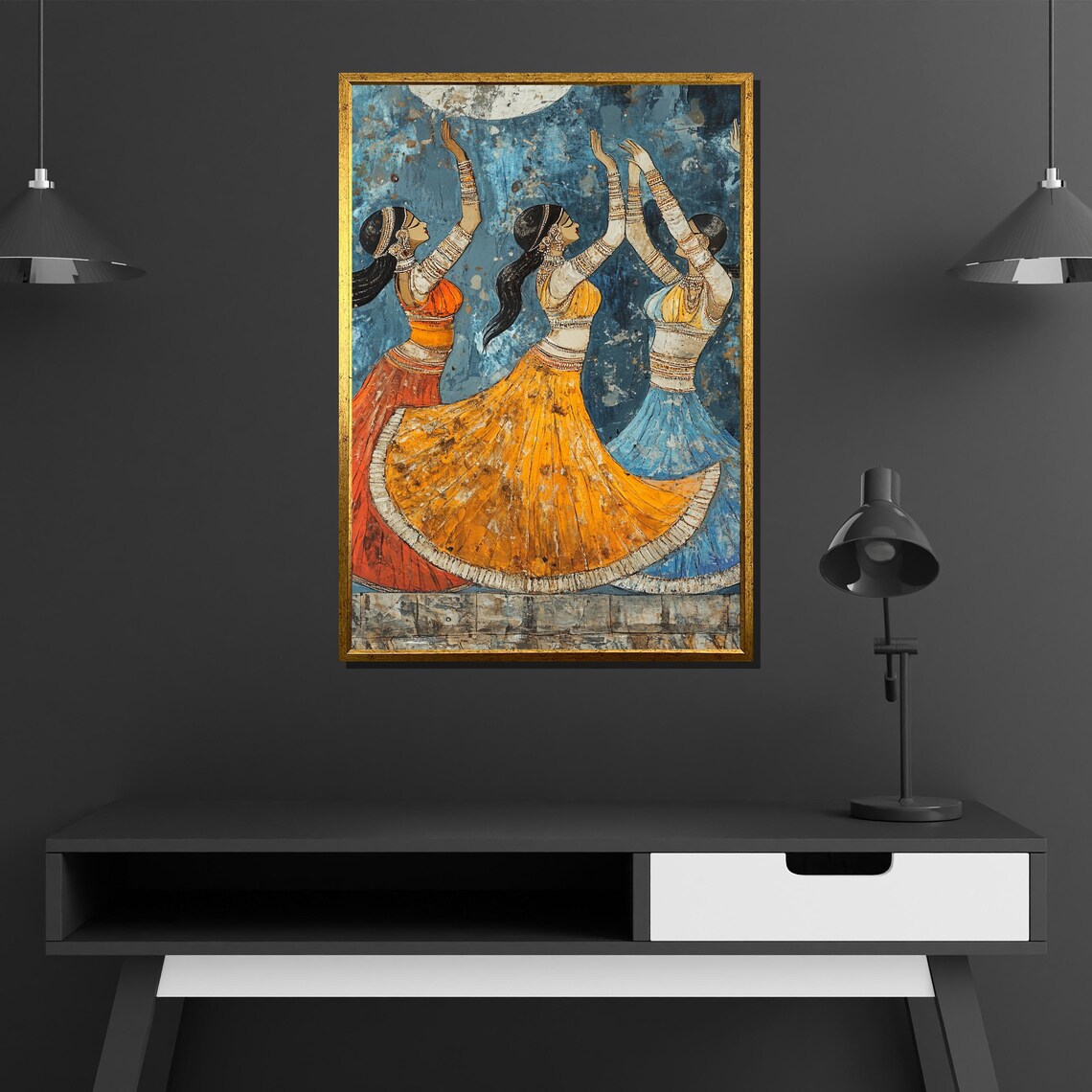 Women Dancing Art Print, Traditional Folk Dance - Image 2