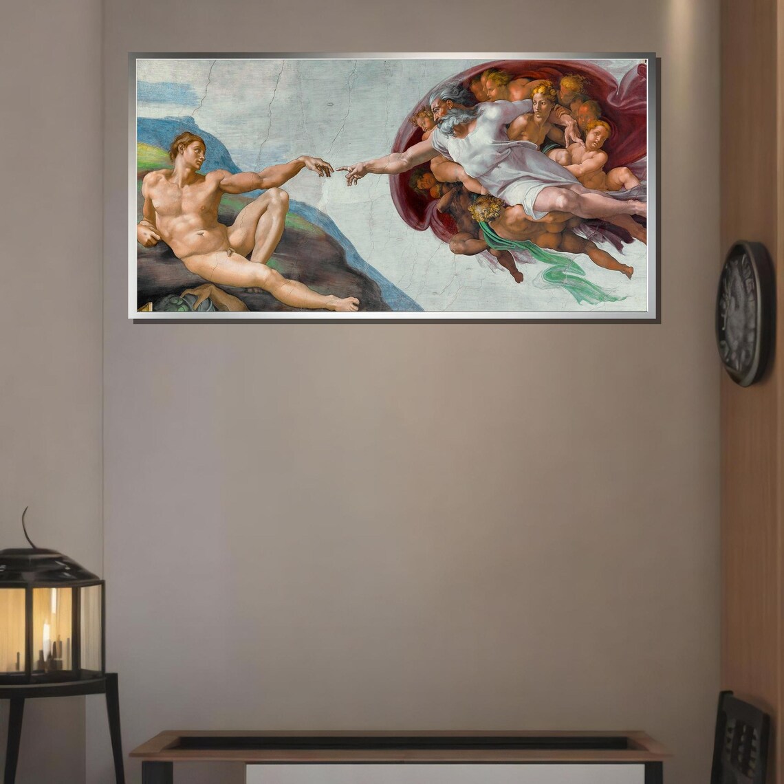 Michelangelo Creation of Adam Sistine Chapel Famous Renaissance Fresco Poster - Image 2