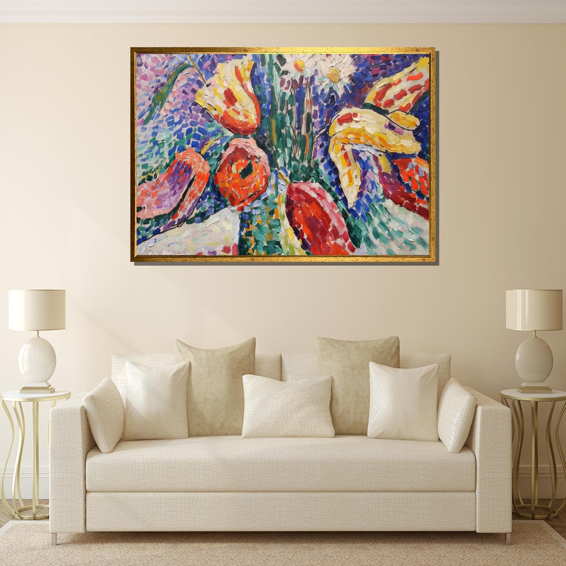 Fauvist Pine Forest With Colorful Trunks Vibrant Landscape Poster - Image 3