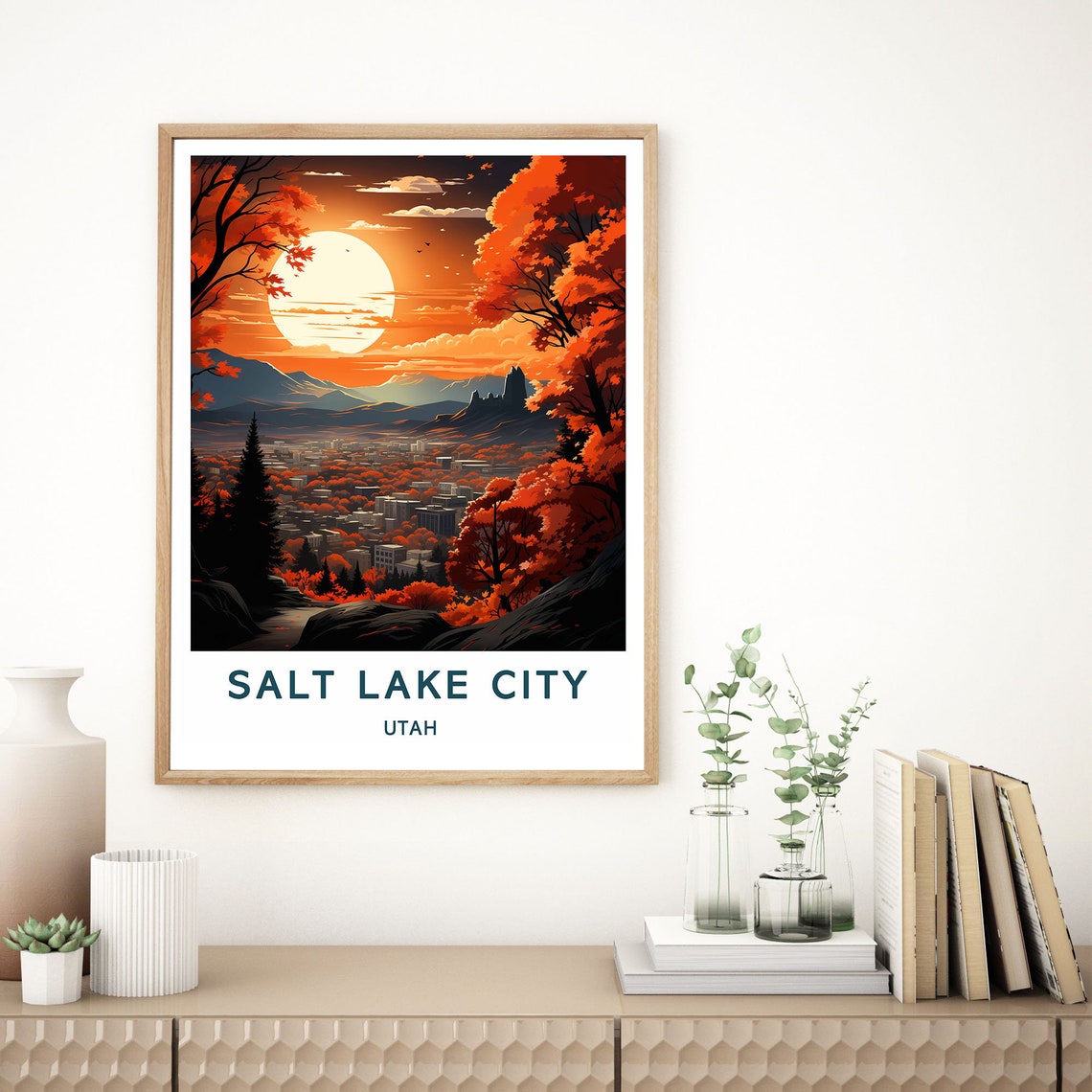 Salt Lake City Travel Print Wall Art Salt Lake City Wall Hanging Home Dcor Salt Lake City Gift Art Lovers Utah Art Poster - Image 3