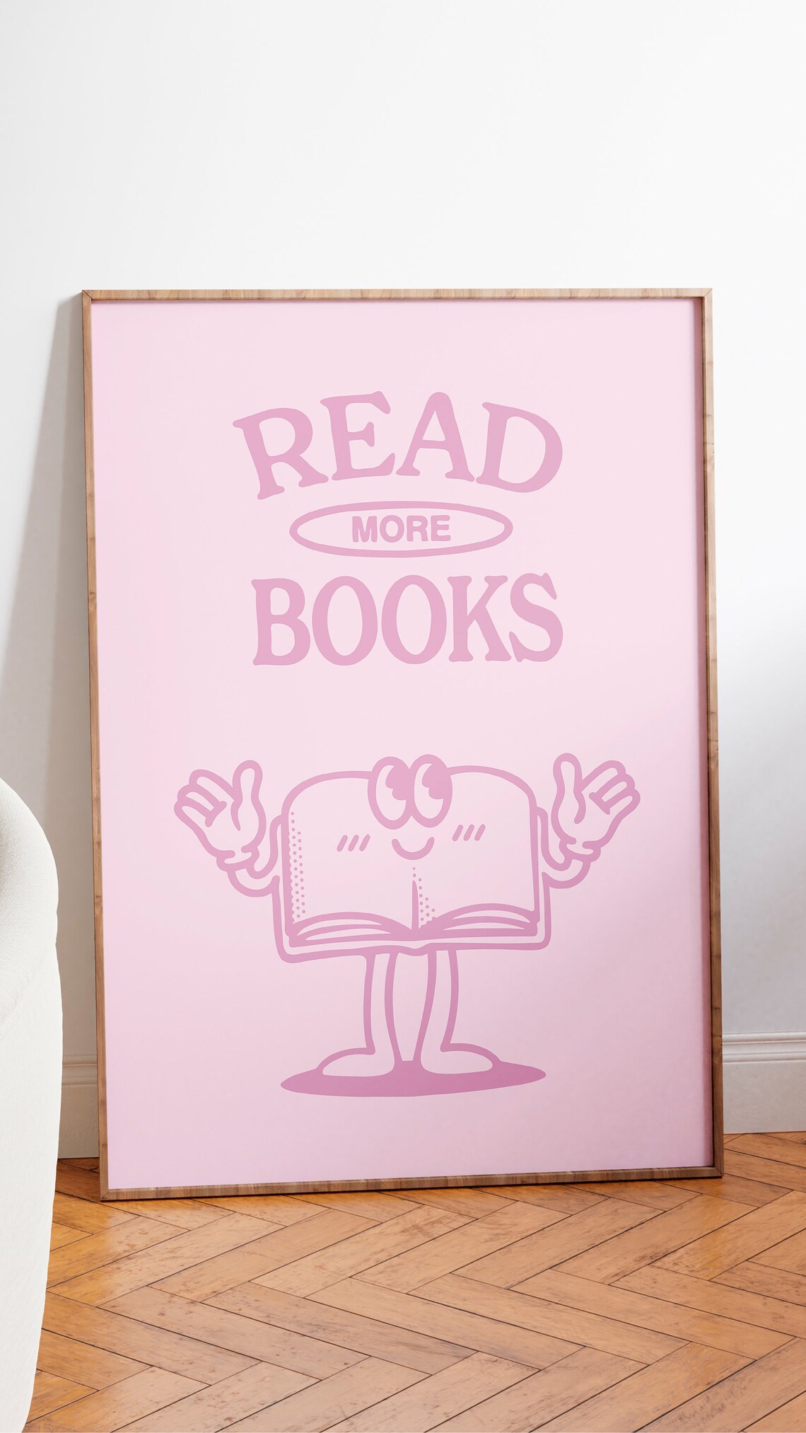 Retro Reading Poster Art Print, Pink Readers - Image 2