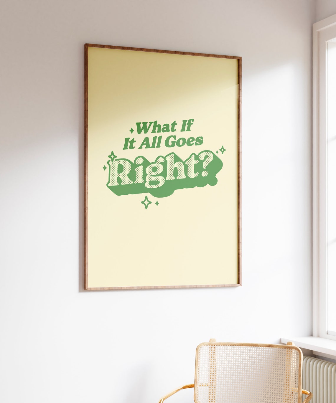 What If It All Goes Right Green Seventies Retro Typography Poster - Image 3