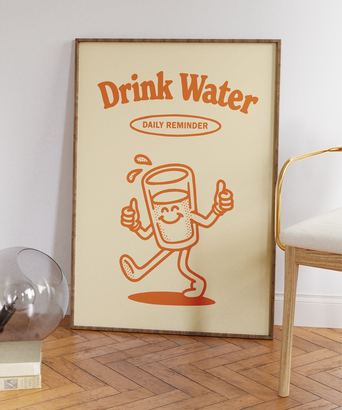 Drink Water Reminder Retro Hydration Poster Print - Image 7