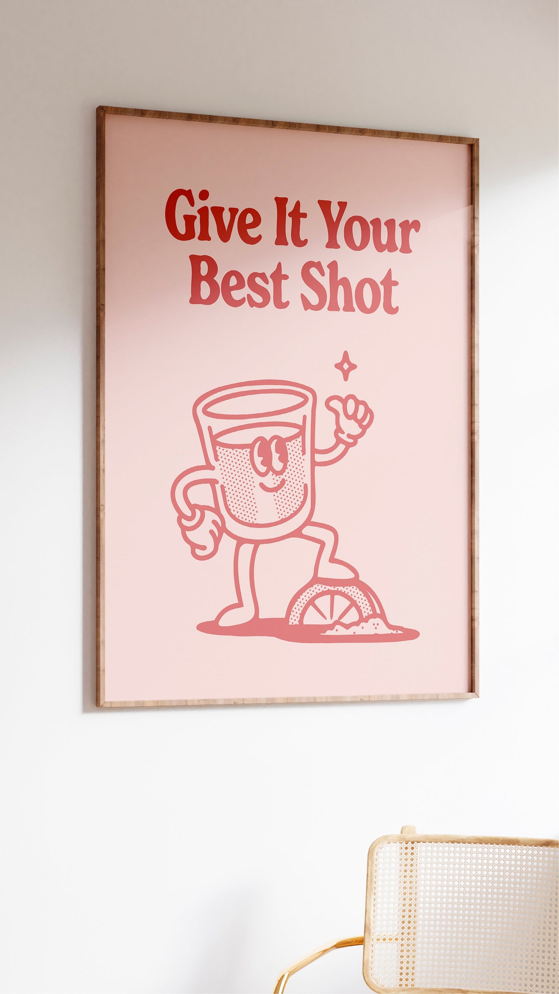 Give It Your Best Shot Retro Shot Glass Party Fun Quote Poster - Image 2