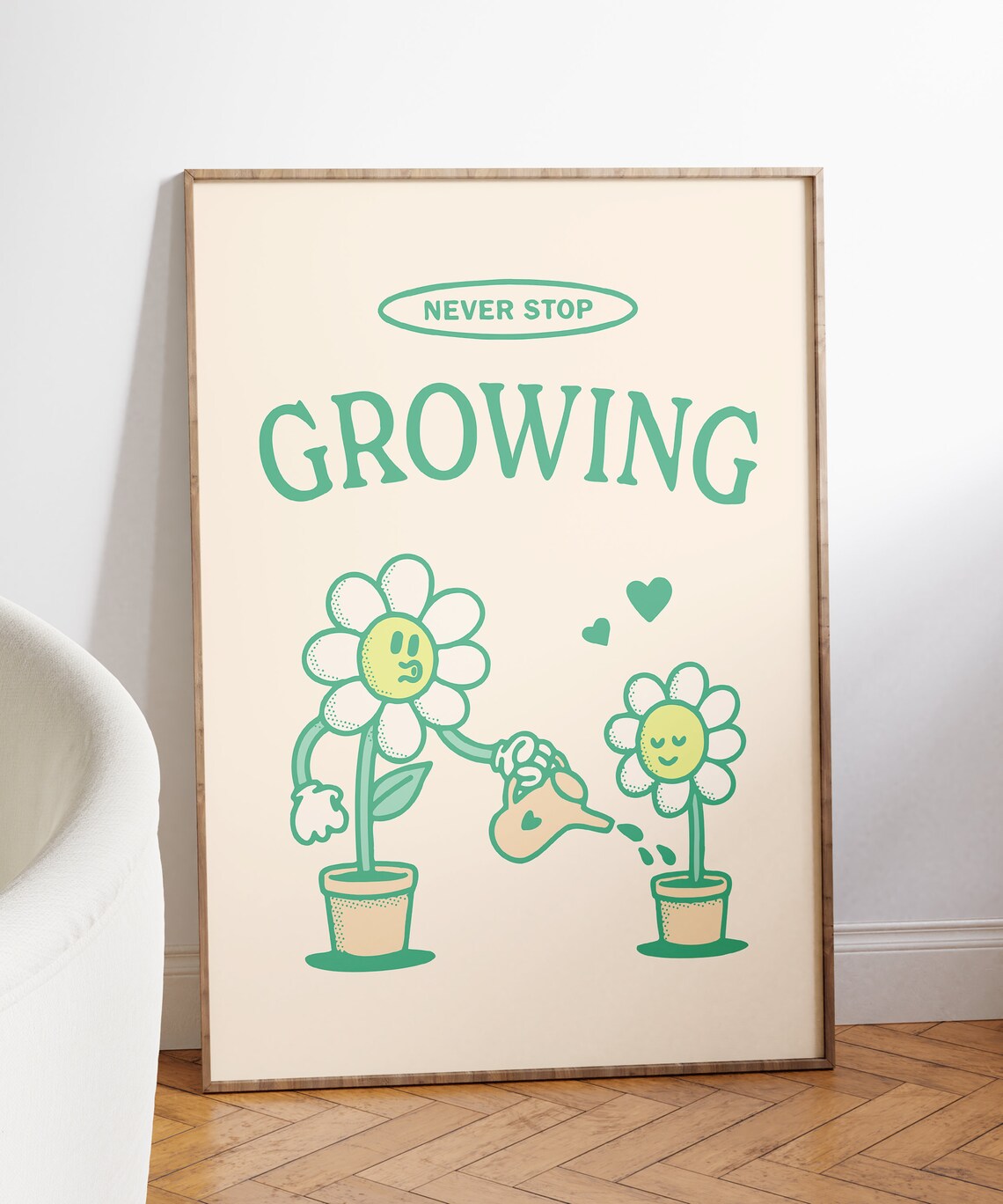 Never Stop Growing Retro Motivational Quote Print - Image 5