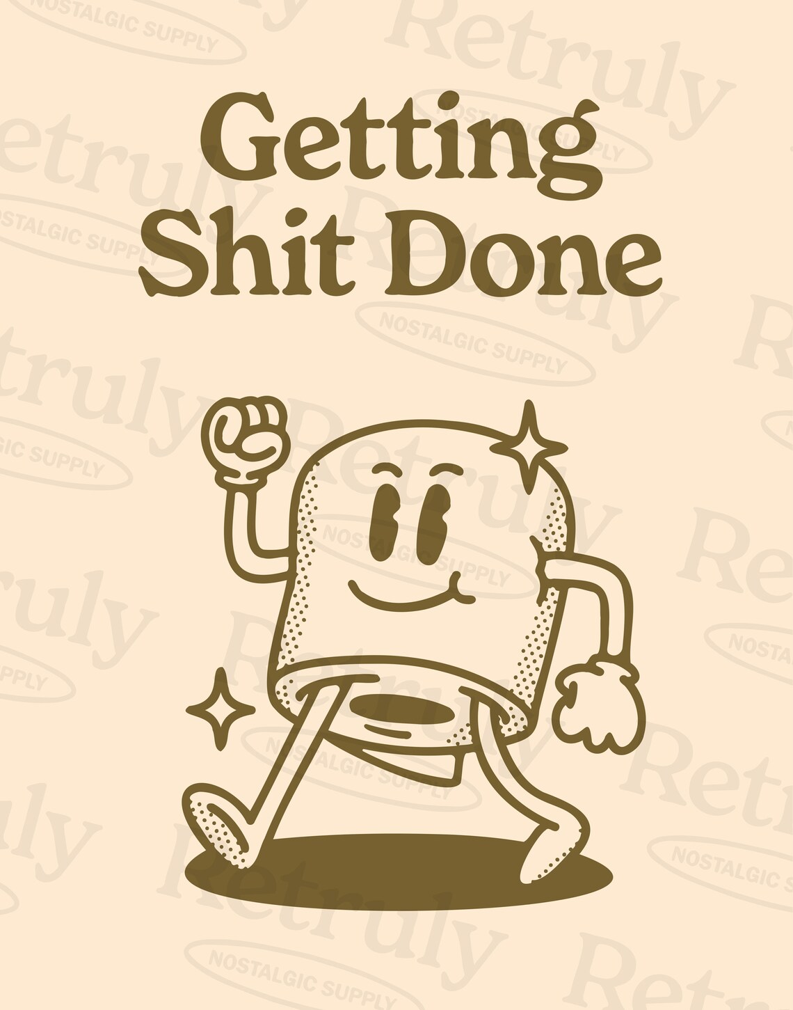 Getting Shit Done Quote, Retro Wall Art Print - Image 2