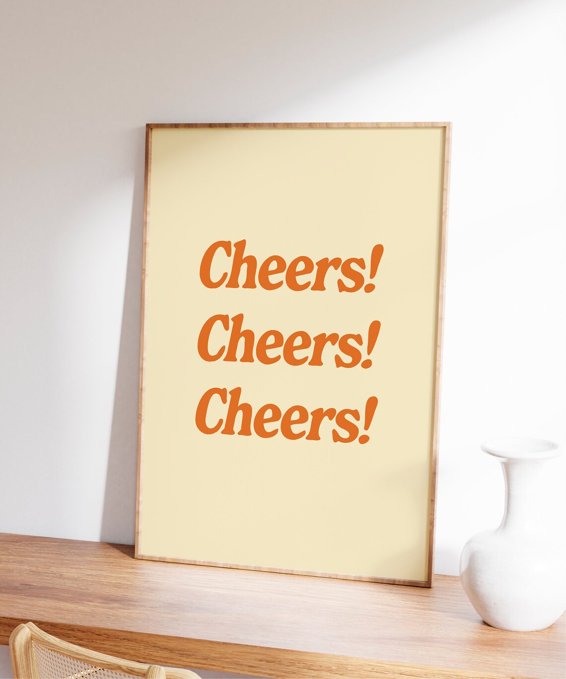 Cheers Print Bar Cart Wall Art Retro Bar Cart Poster Bar Print Orange Trendy Bar Print Cheers Sign Downloadable Art Retro Poster - Image 4