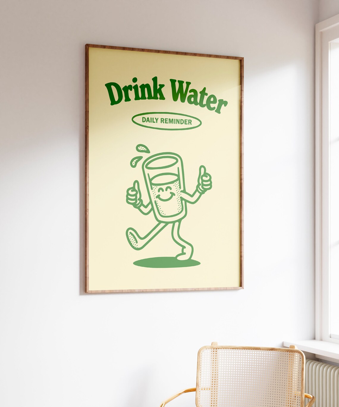 Drink Water Daily Reminder Retro Cute Wellness Quote Wall Art - Image 7