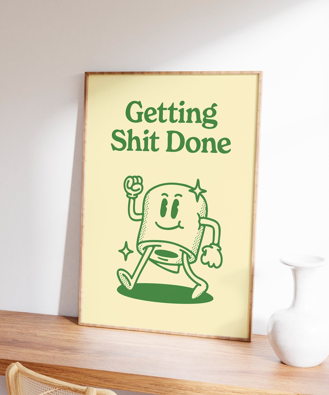 Get Shit Done Retro Bathroom Humor Art Print - Image 7