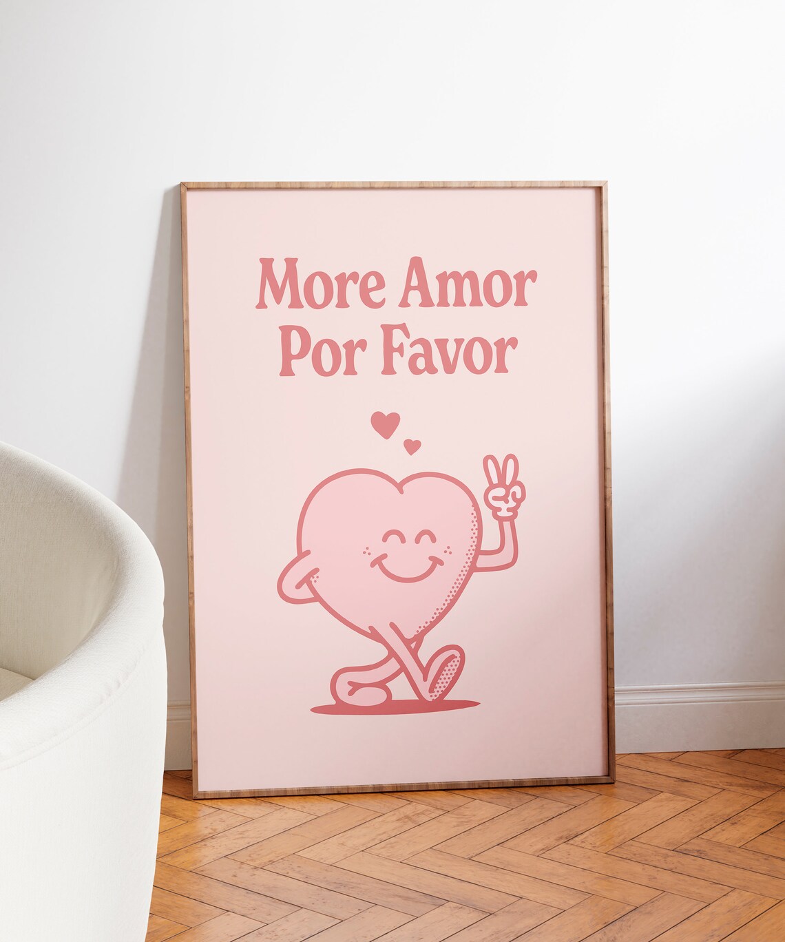 More Amor Por Favor Sweet Heart Quote Cute Motivational Wall Art - Image 3