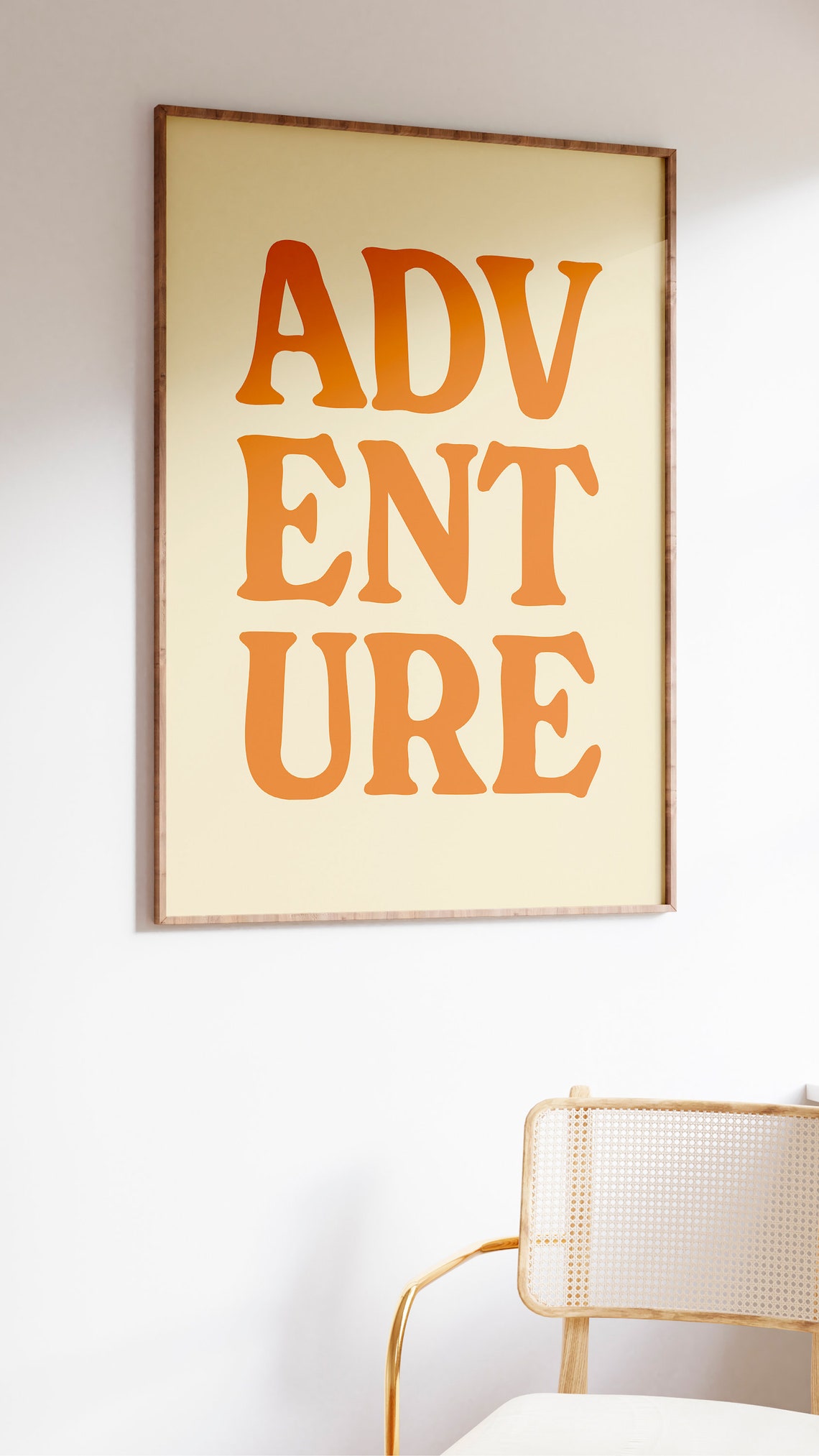 Adventure Bold Retro Typography Cream and Orange Quote Poster - Image 2