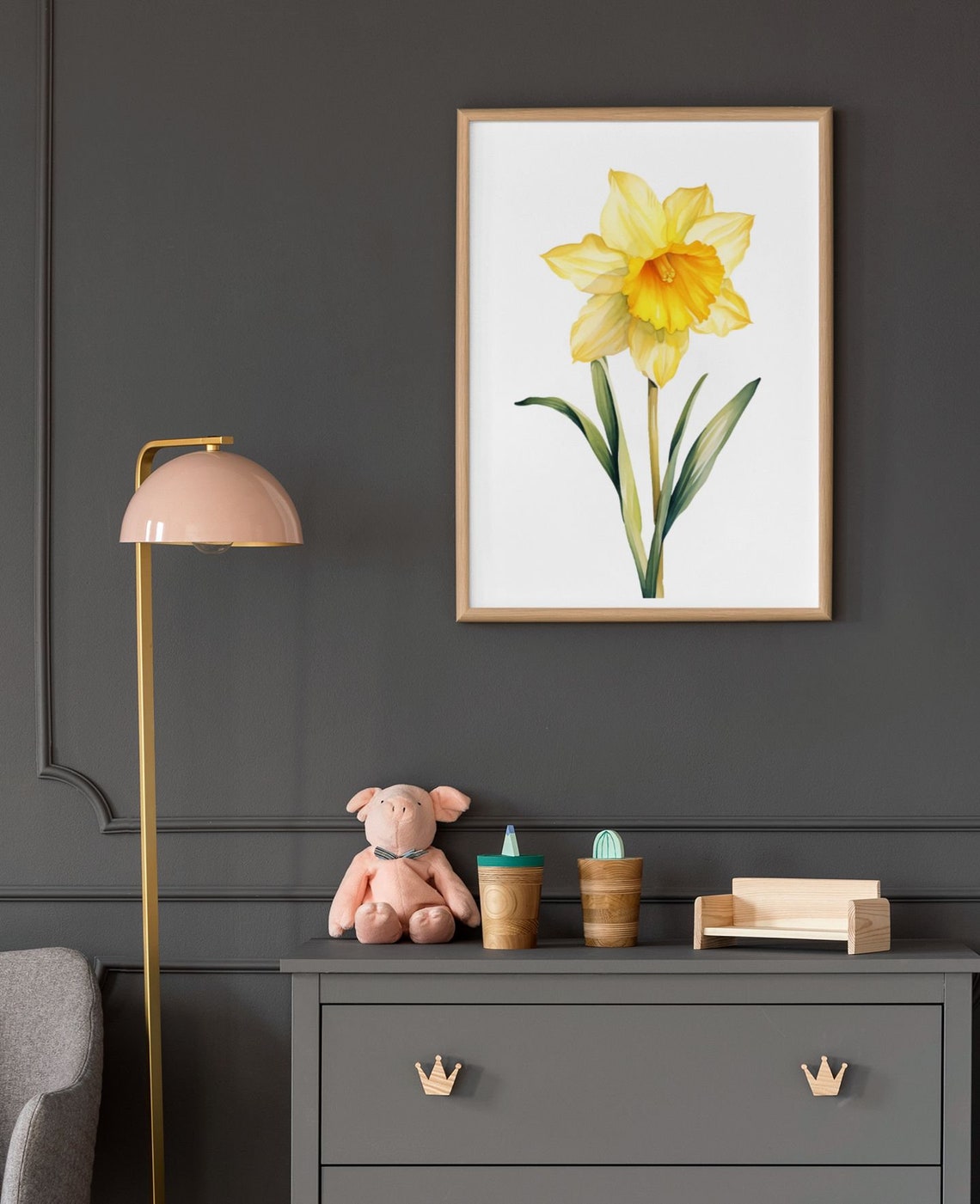 Yellow Daffodil Spring Bloom Watercolour Botanical Flower Poster - Image 9