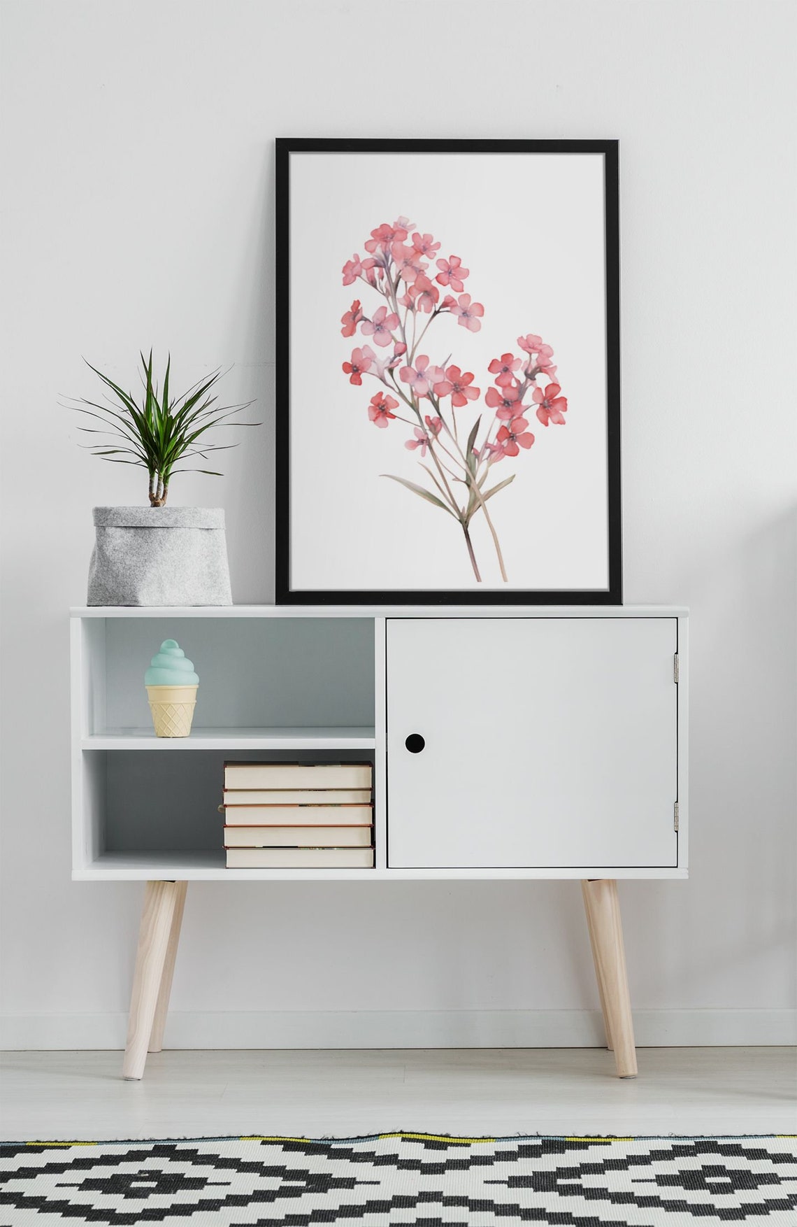 Soft Pink Forget-Me-Not Bouquet Romantic Watercolor Art Poster - Image 7