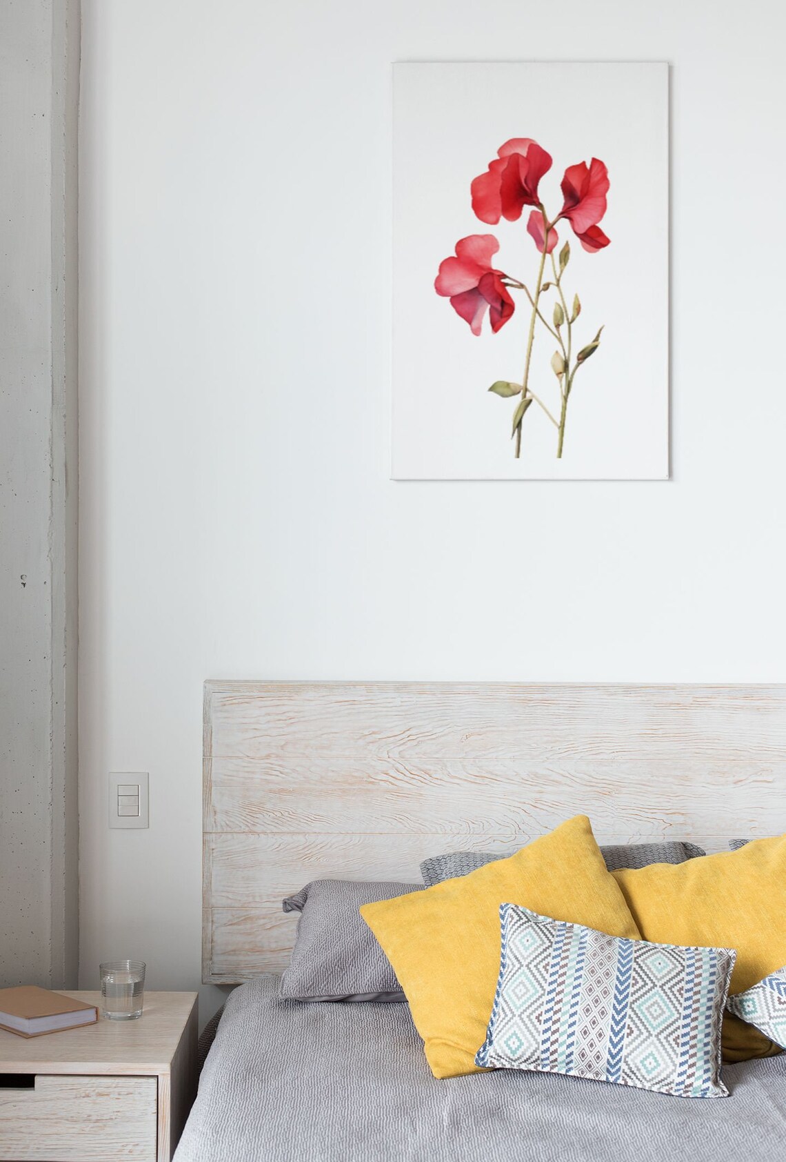 Red Sweet Pea Blossom Garden Watercolour Botanical Flower Poster - Image 8