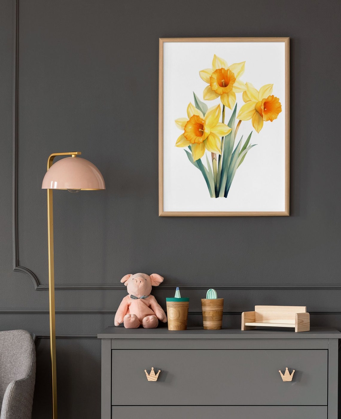 Golden Yellow Narcissus Cluster Watercolour Botanical Flower Poster - Image 9