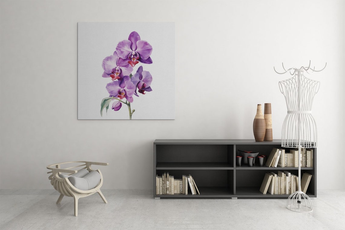 Purple Orchid Phalaenopsis Watercolour Botanical Flower Poster - Image 7