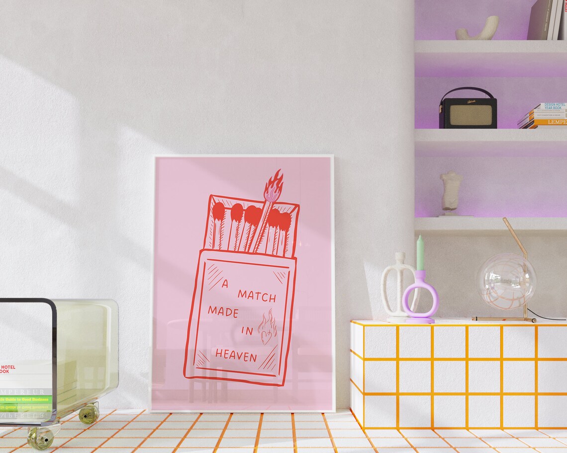 Match Made In Heaven Retro Matchbox Art Print - Image 5