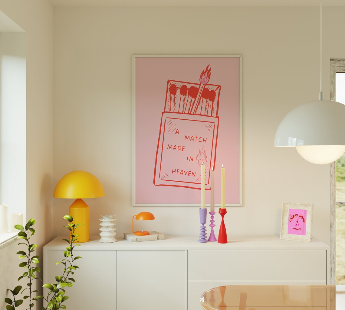Match Made In Heaven Retro Matchbox Art Print - Image 3