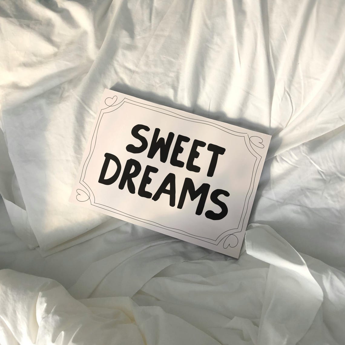 Sweet Dreams Bold Black Lettering Bedroom Above Bed Decor Poster - Image 2