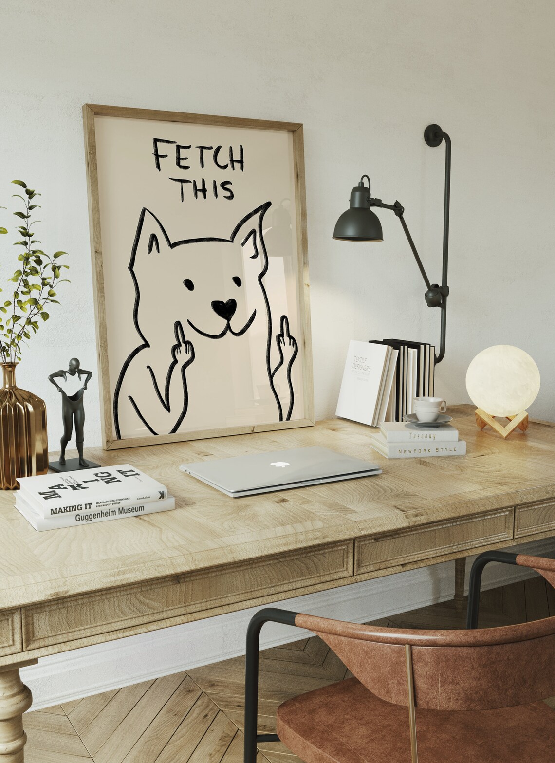 Fetch This Dog Art Print, Funny Y2K Room Decor - Image 3