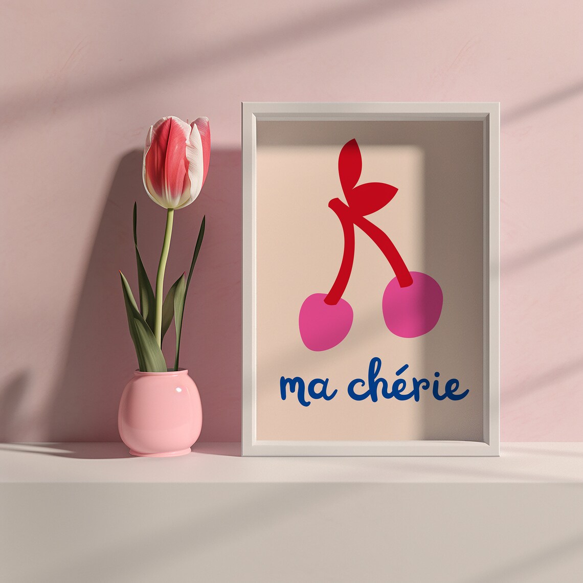 Ma Cherie Cherry Art Print, Coquette Wall Decor - Image 3