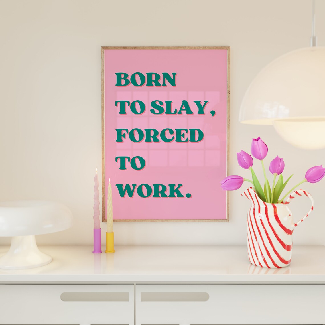 Born To Slay Forced To Work Art Print, Baddie Y2K - Image 2