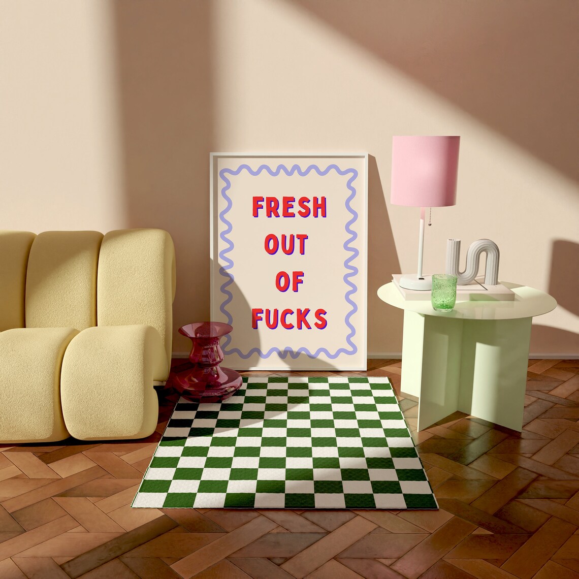 Fresh Out Of Fcks Typography Quote Art Print - Image 2