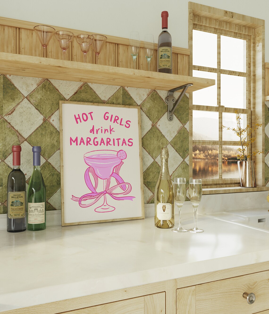 Hot Girls Drink Margaritas, Happy Hour Art Print - Image 4