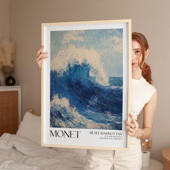 Monet Exhibition Print Claude Poster Art Floral Decor Vintage