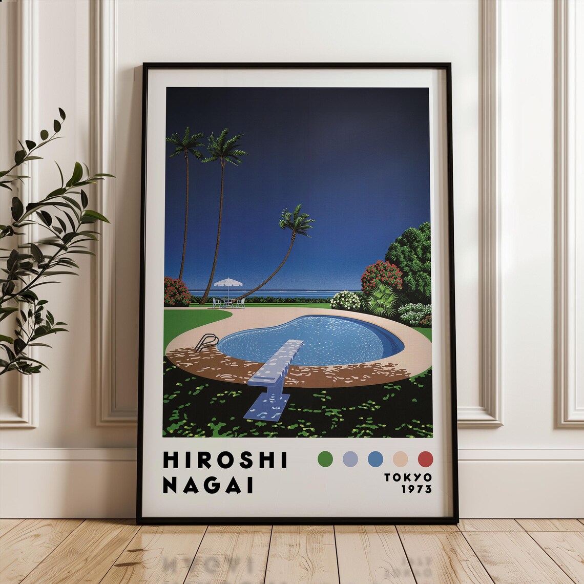 Hiroshi Nagai Japanese Poster, Vaporwave City Pop