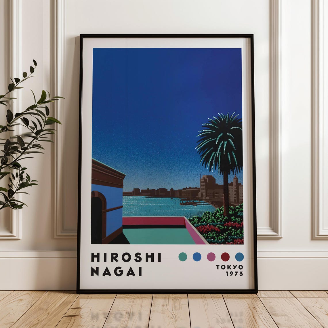 Hiroshi Nagai Dusk Poolside Villa City Pop Retro Japanese Art Poster