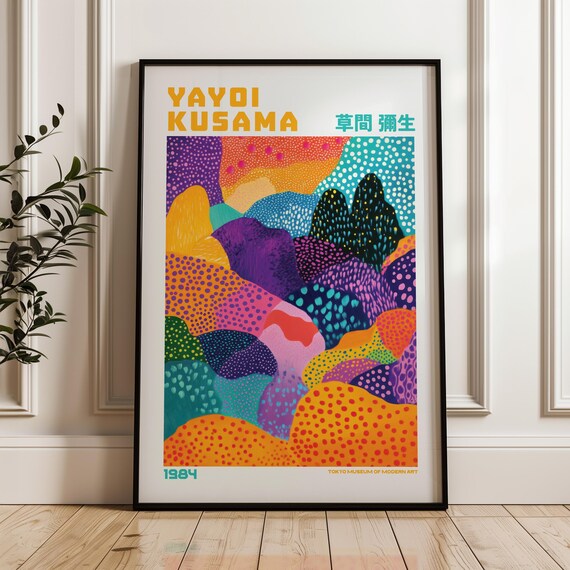 Yayoi Kusama Print Modern Art Exhibition Poster Livingroom Japandi Wall Maximalist