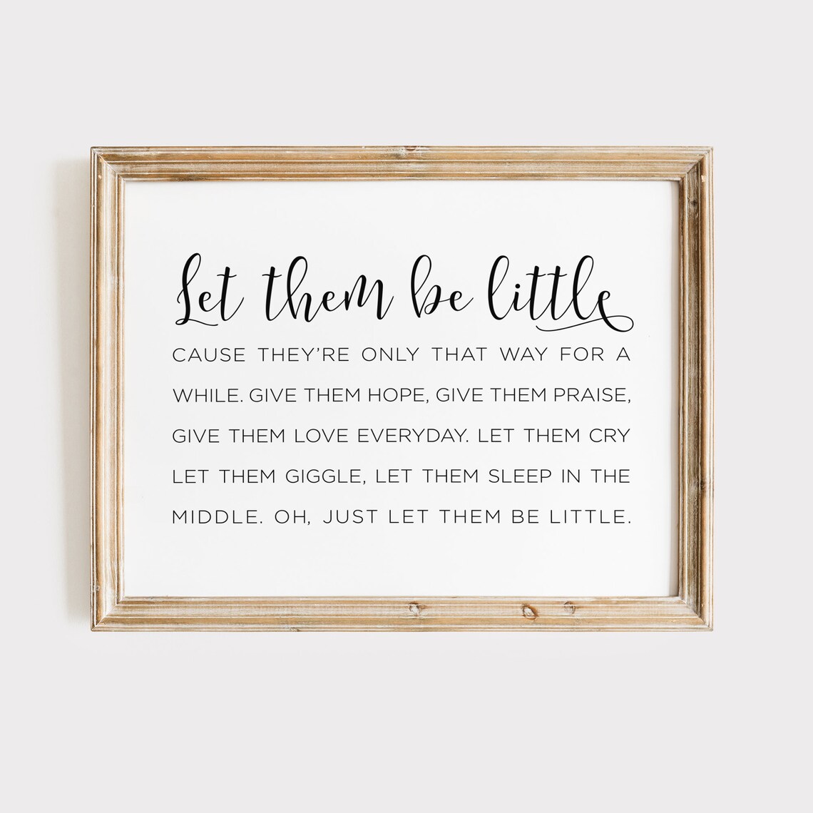 Let Them Be Little Kids Bedroom Quote Art Print
