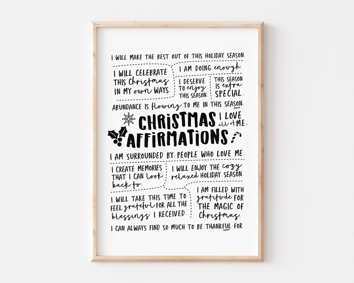 Christmas Affirmations Cozy Holiday Season Joyful Quotes Poster - Image 2