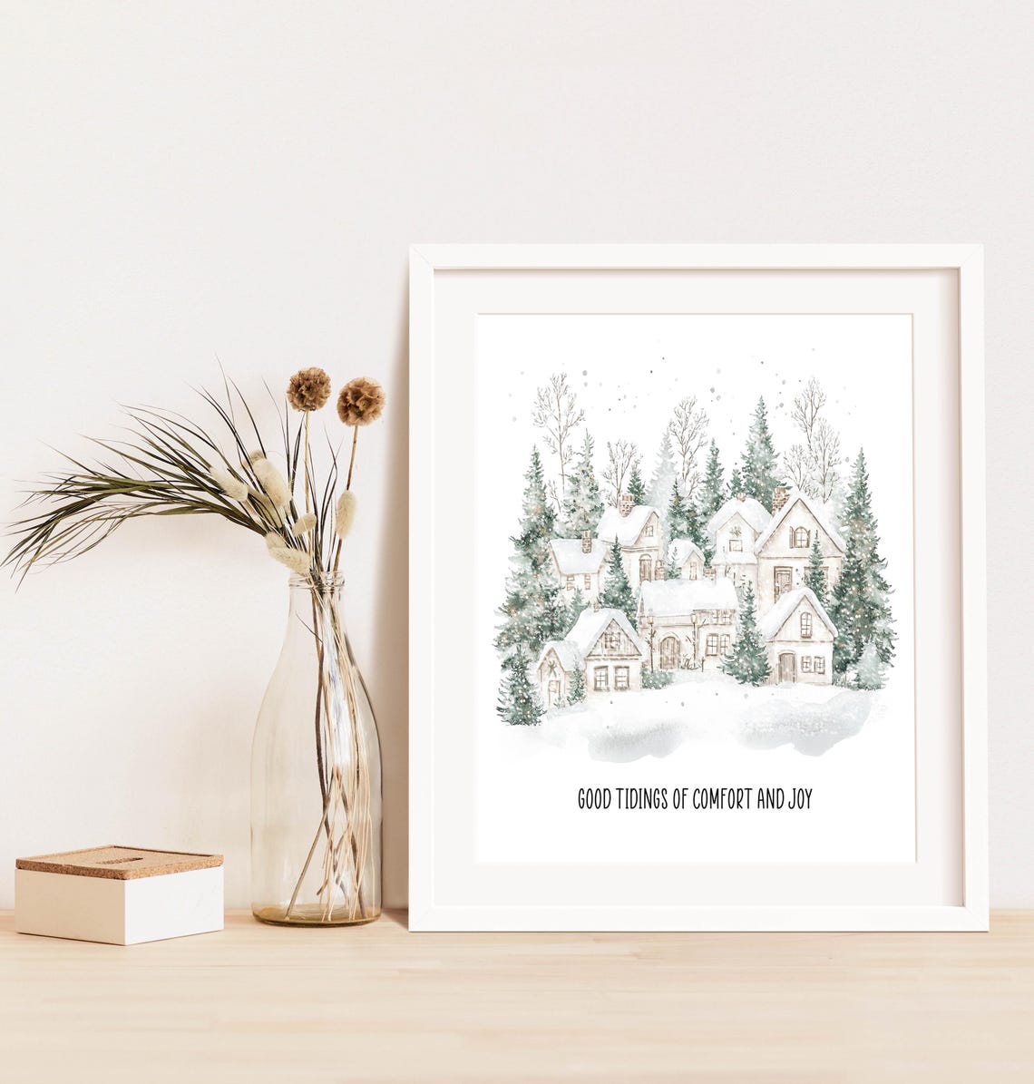 Good Tidings Of Comfort And Joy Christmas Song Decor 5x7 8x10 11x14 16x20 Winter Village Sign Inspirational Wall Art Diy Decor - Image 3
