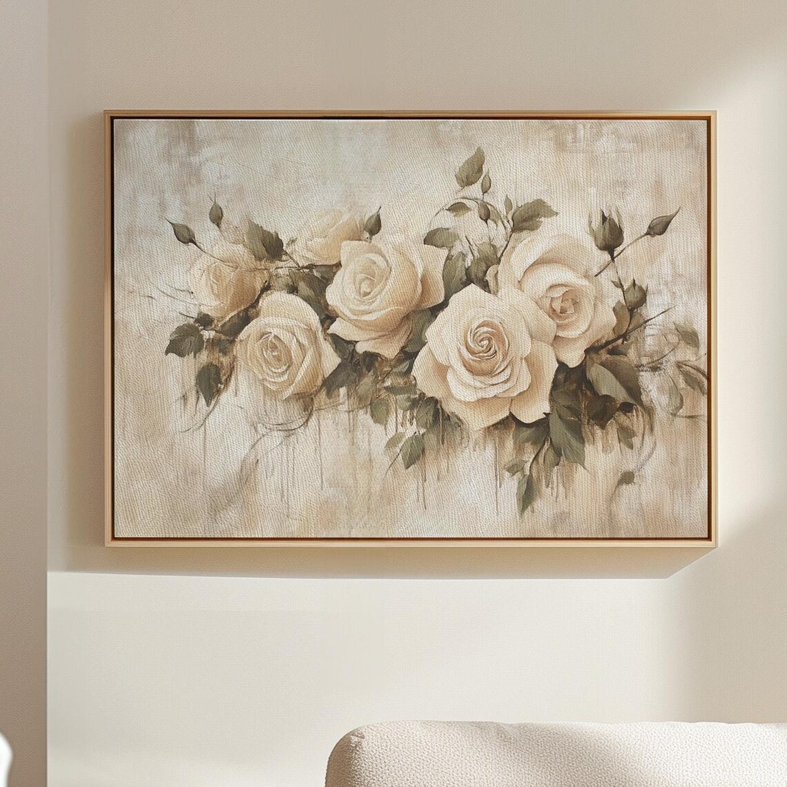 Ivory Rose Art Print, Elegant Floral Decor