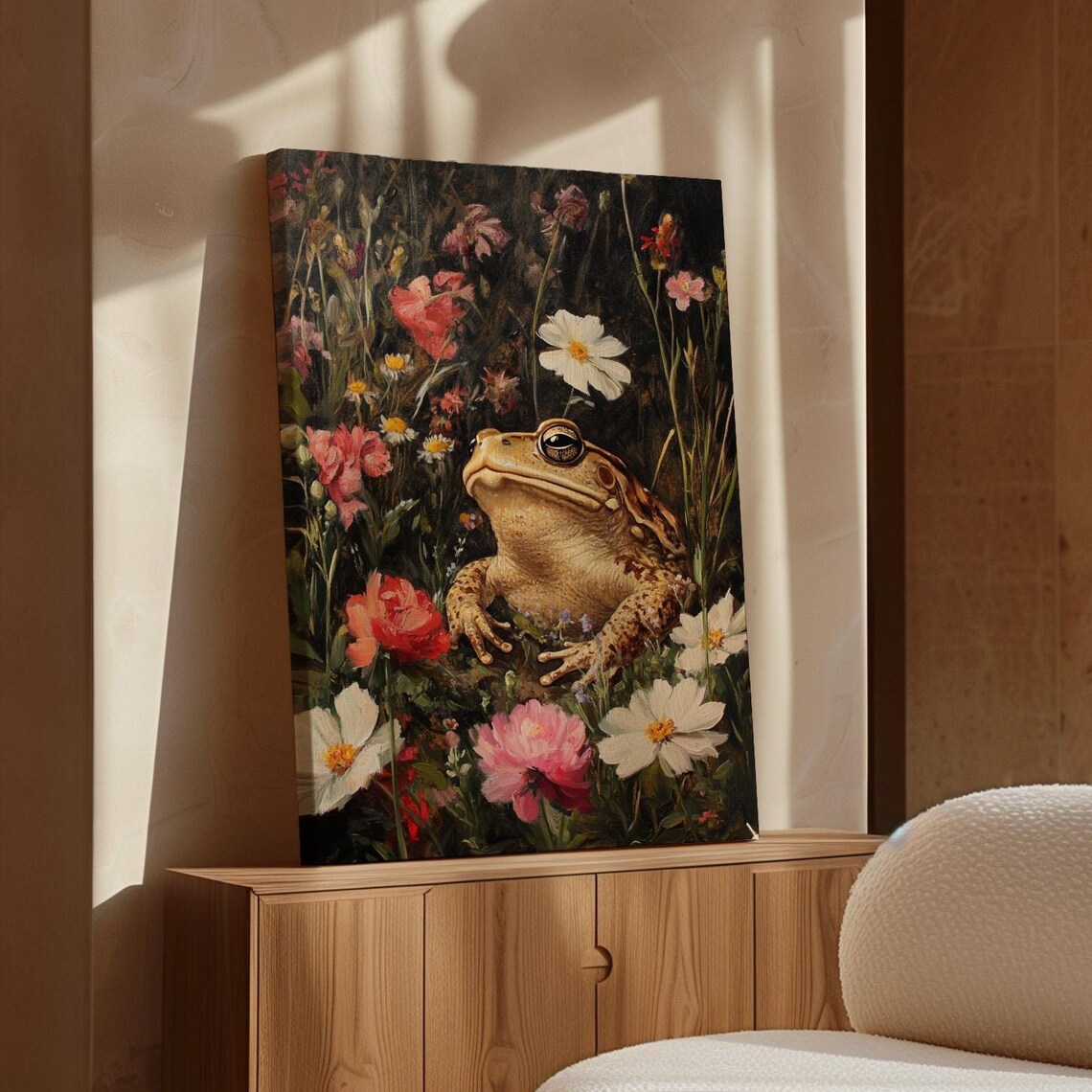 Whimsical Toad Among Wildflowers, Vintage Nature Art - Image 7