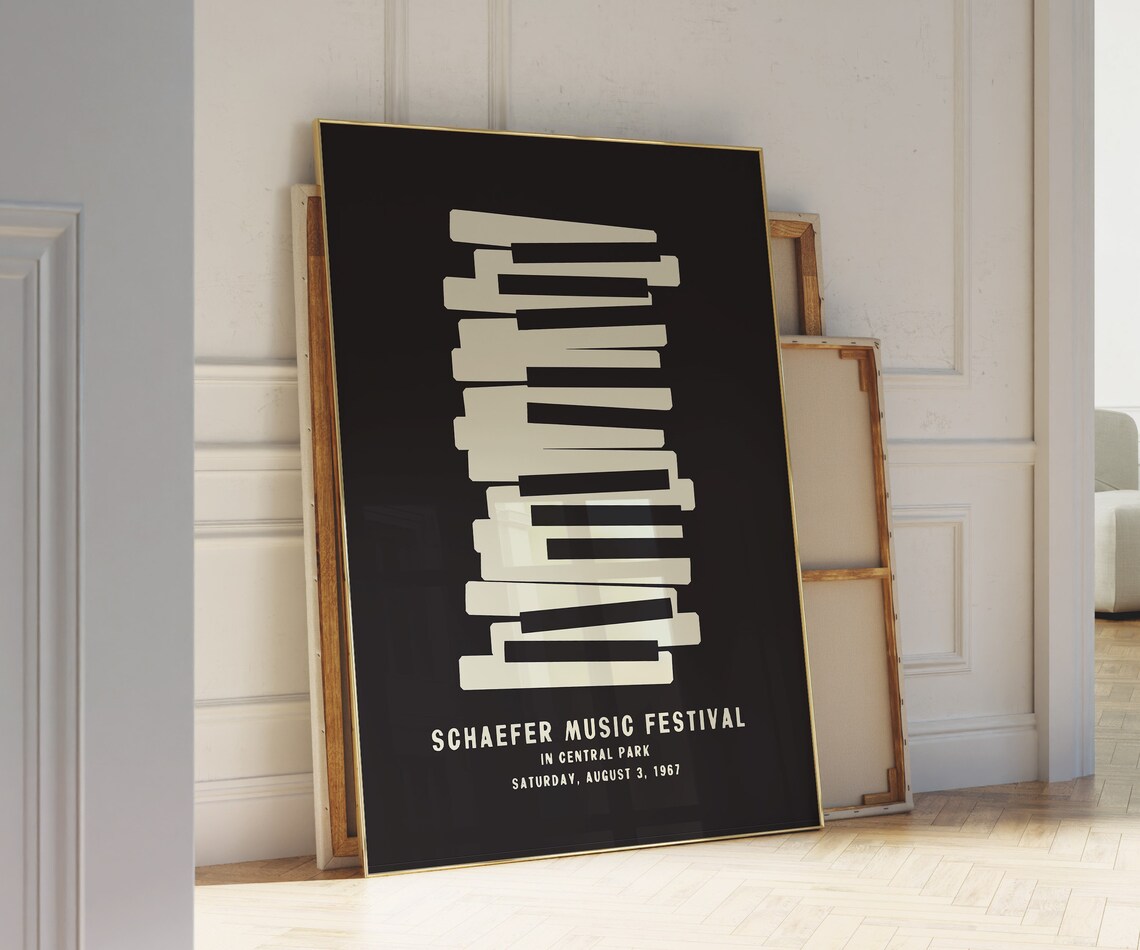 Schaefer Music Festival 1967 Central Park Piano Poster Artwork - Image 3