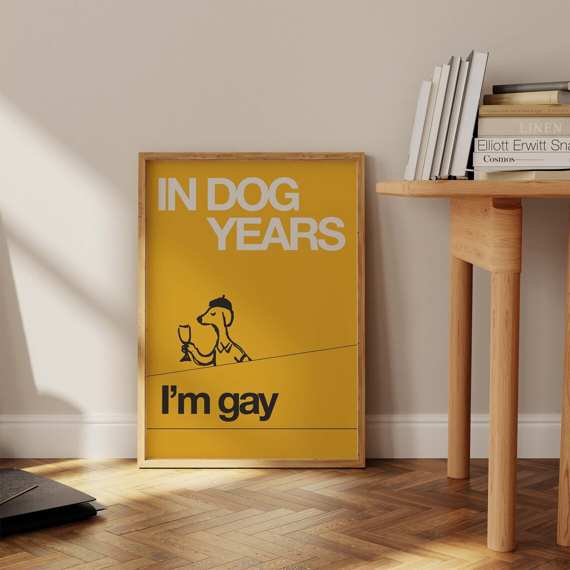 Im Gay Art Queer Art Indie Room Decor Preppy Room Decor Lesbian Art Funny Gay Art Yellow Wall Art Funny Wall Art - Image 3