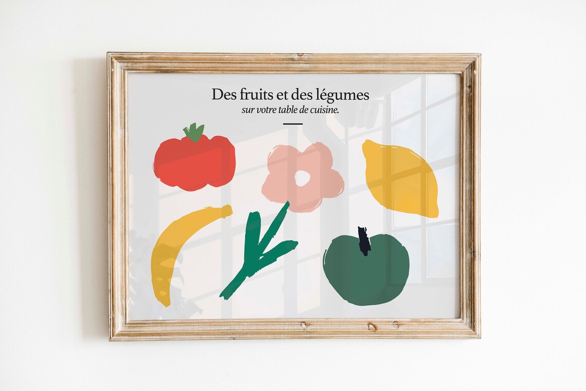 Des Fruits et des Legumes French Kitchen Fruit Poster Abstract Art - Image 2