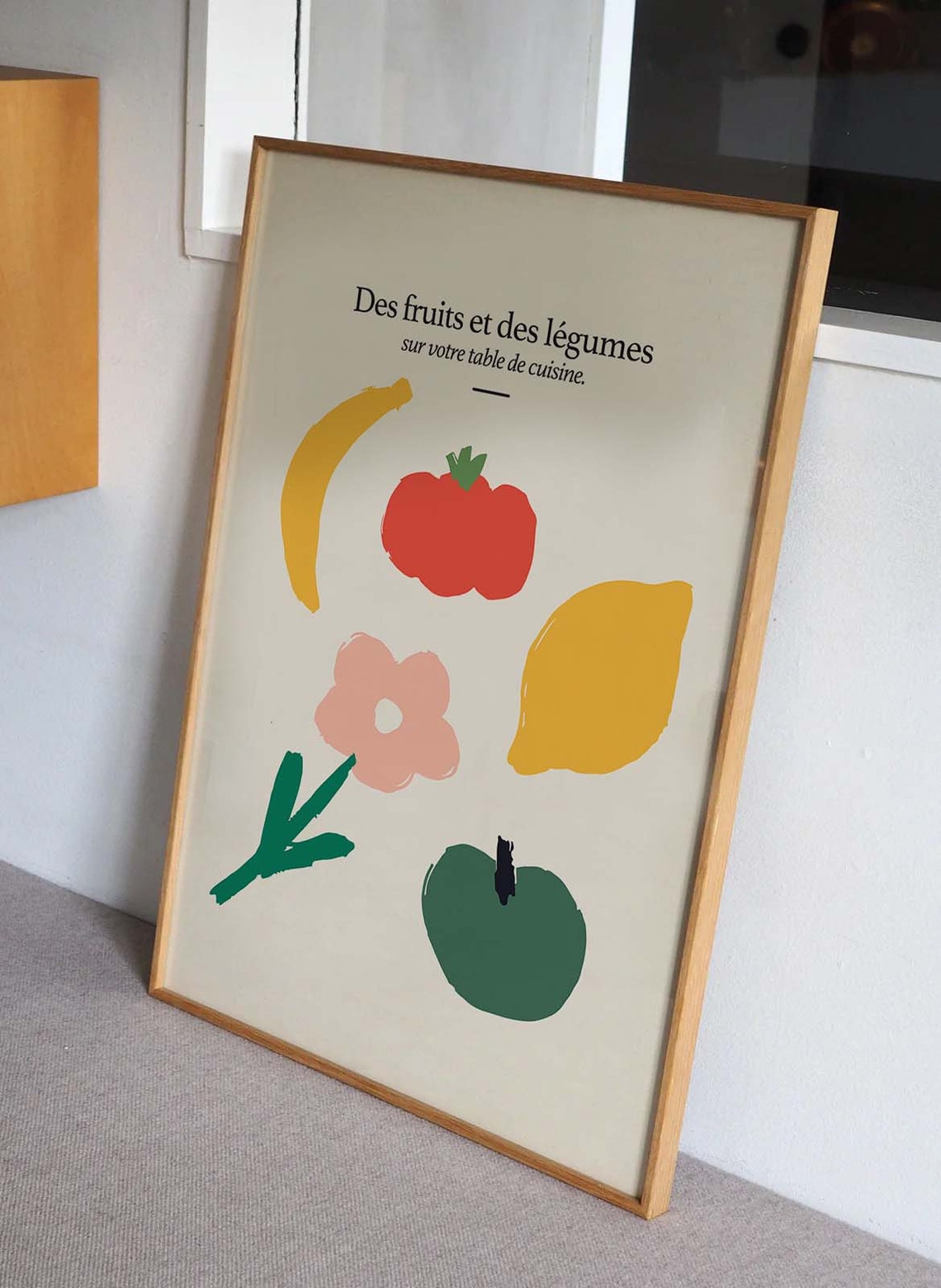 Des Fruits et des Legumes French Kitchen Fruit Typography Art Print - Image 2