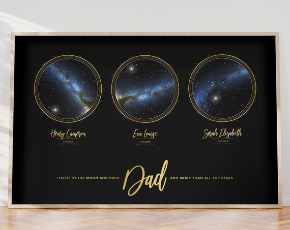 Personalized Star Map Art Print, Custom Night Sky Chart