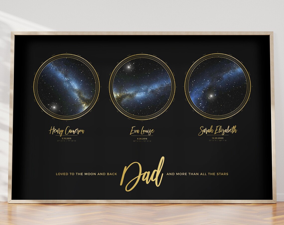 Personalized Star Map Night Sky Poster, Gift For Dad - Image 2