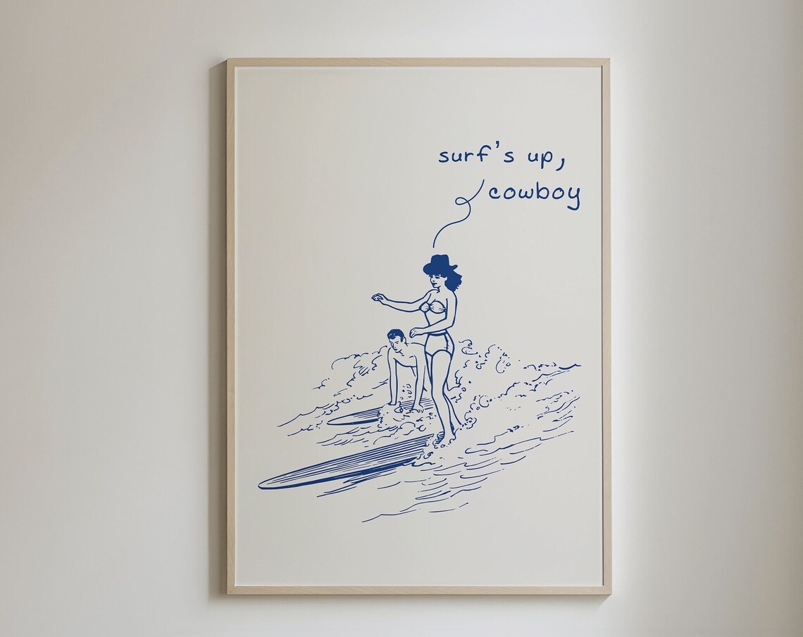 Surfs Up Cowboy Coastal Cowgirl Art Print - Image 5