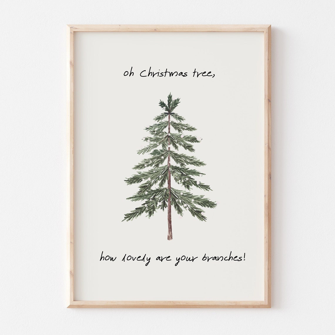 Oh Christmas Tree How Lovely Are Your Branches Print Christmas Printables Art Classic Christmas Print Minimalist Christmas Wall Decor