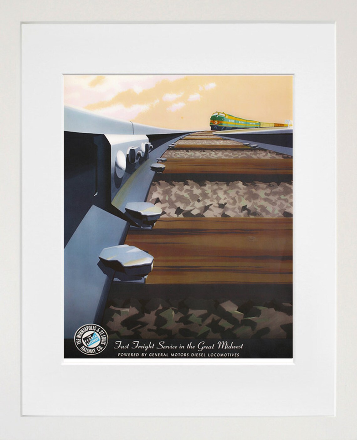 Locomotive Travel Poster, Railroad Art Print