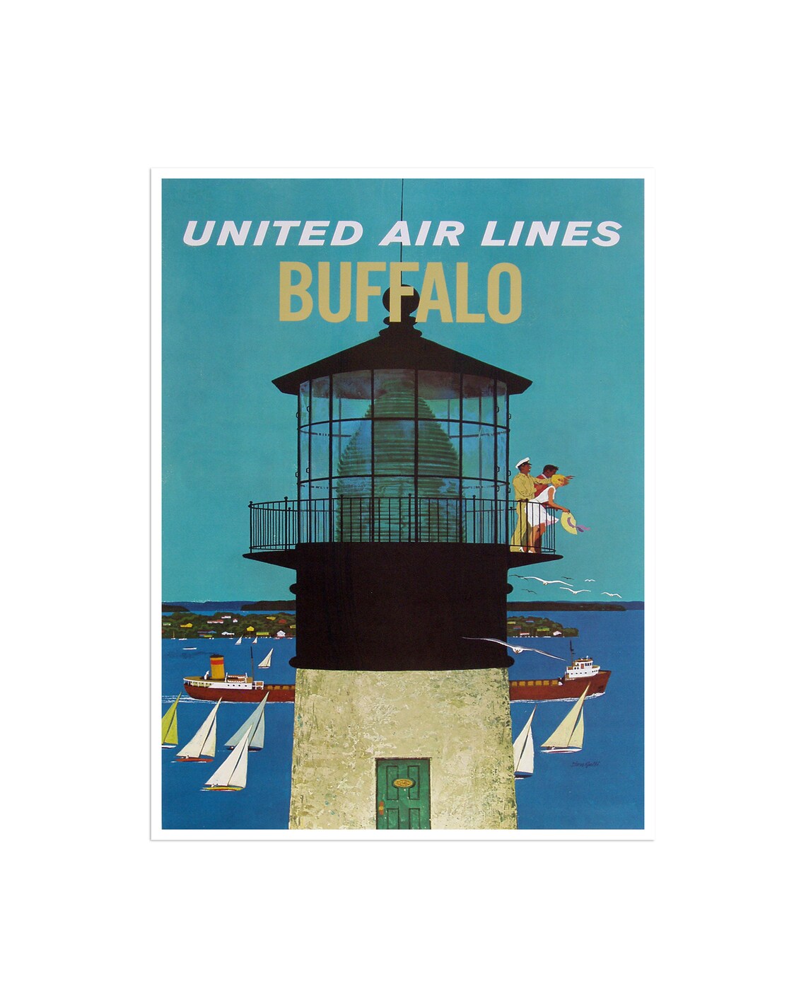 Buffalo Art New York Retro Travel Poster Print